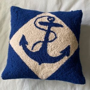 Blue and White Anchor Pillow